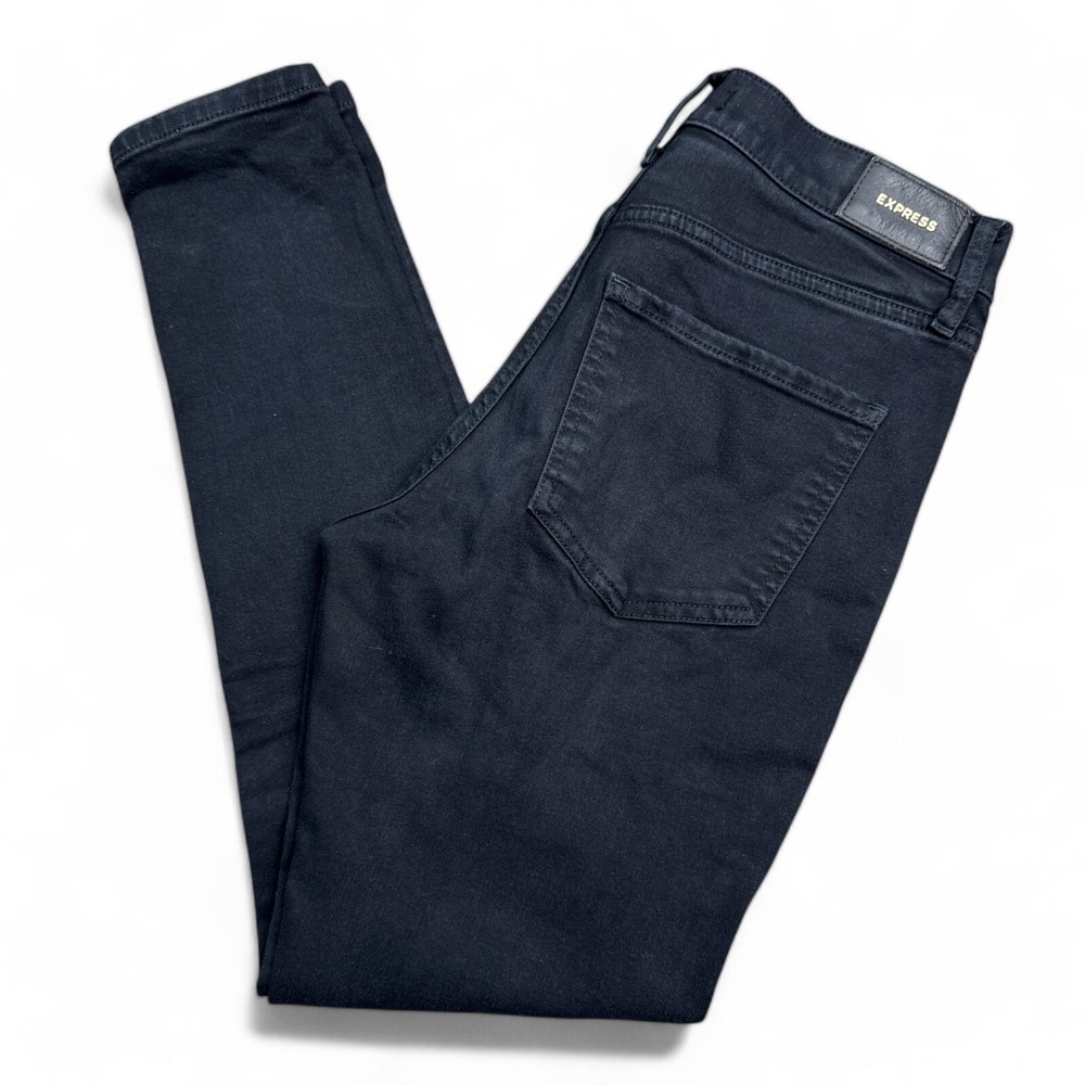 Express Skinny Jeans Womens Size 4 Reg‎ Black Mid Rise Stretch Denim